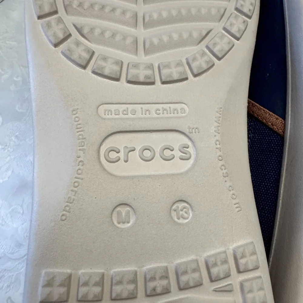 Crocs Santa Cruz Navy Men’s 13 Loafer Comfort‎ Casual Shoes Beach Fish Coastal